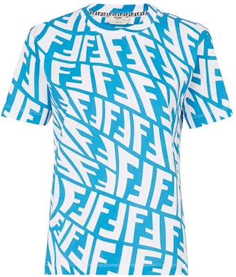 (Women) FENDI Blue Crewneck T-Shirt with Letter Print Design. FS7254AGT2F1AXZ Order (Women) FENDI Blue Crewneck T-Shirt with Letter Print Design. FS7254AGT2F1AXZ