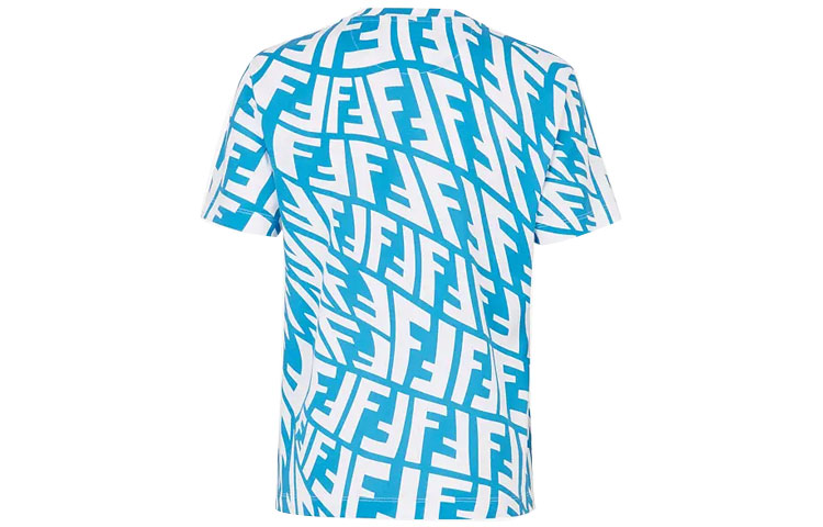 Lookbook (W) FENDI 蓝色字母印花圆领T恤. FS7254AGT2F1AXZ