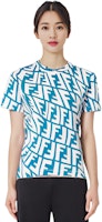 (W) FENDI Baju-T Biru Crewneck dengan Rekaan Cetakan Huruf. FS7254AGT2F1AXZ Shop (W) FENDI Baju-T Biru Crewneck dengan Rekaan Cetakan Huruf. FS7254AGT2F1AXZ