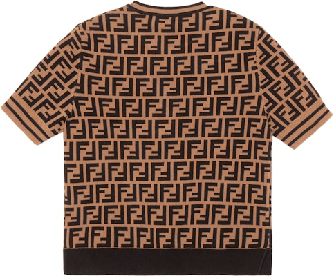 (Women) FENDI Brown All-Over Logo Print Knit Short-Sleeve Crewneck Top FZY702A5QGF118W Lookbook (Women) FENDI Brown All-Over Logo Print Knit Short-Sleeve Crewneck Top FZY702A5QGF118W
