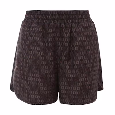 (Women) FENDI Brown FF Monogram Elastic Waist Casual Shorts. FAB230AERWF13D6
