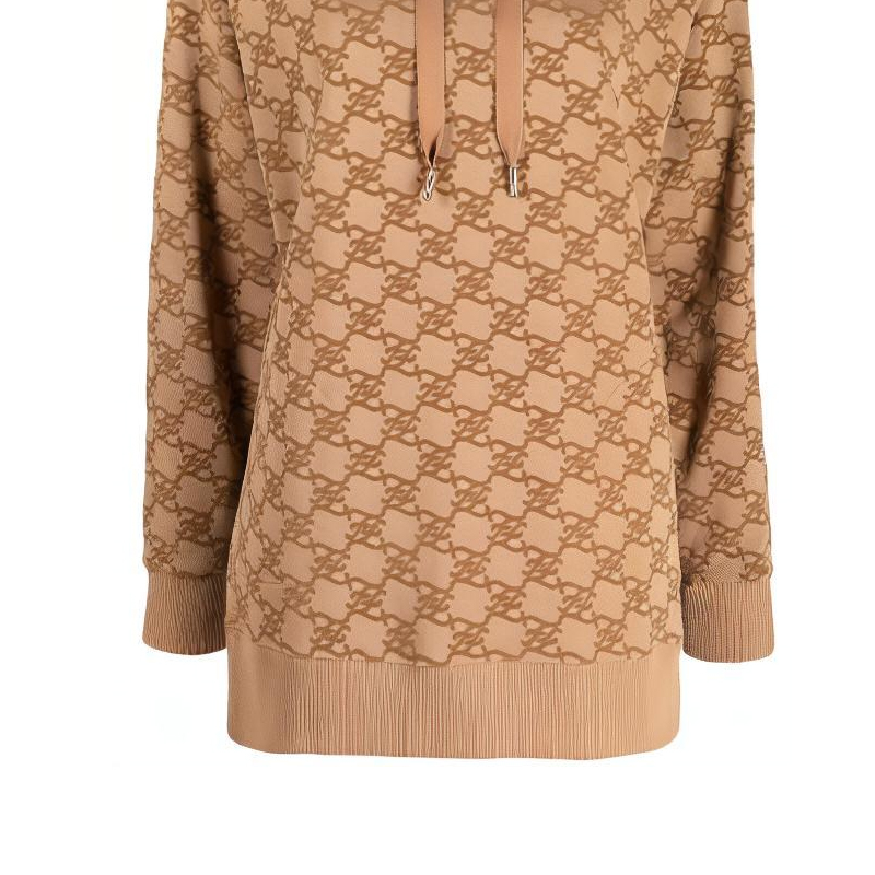 (Women) FENDI Brown Logo Print Oversized Hoodie Long Sleeve Sweatshirt. FS7263AGU7F1ENR 圖 7