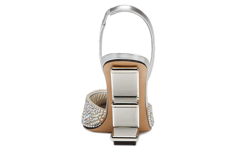 Shop (W) Fendi by Marc Jacobs Slingback High Heels Silber Strass 8J8387AO0GF1LR5