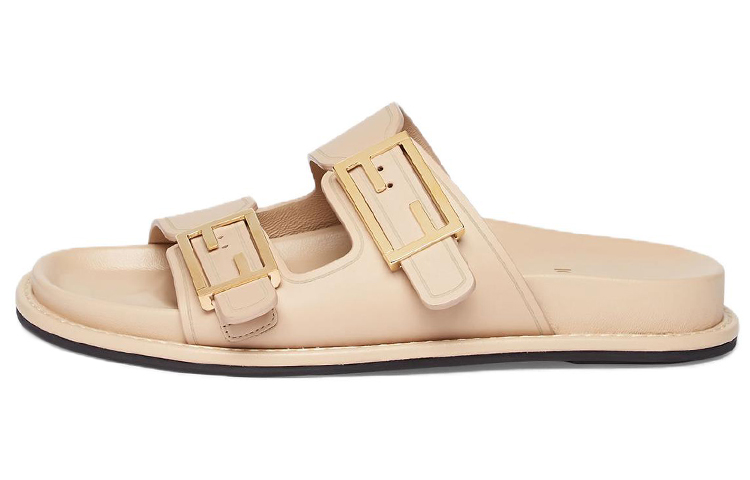 (Women) Fendi Calfskin Decorative Buckle Fashion Sandals 'Beige' 8X8326NA7F1KCU