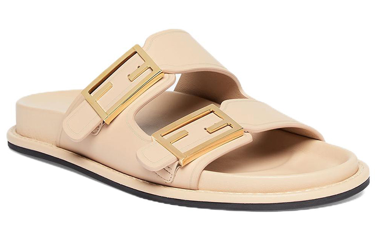 Order (W) Sandalias de Moda Fendi de Piel de Ternera con Hebilla Decorativa 'Beige' 8X8326NA7F1KCU