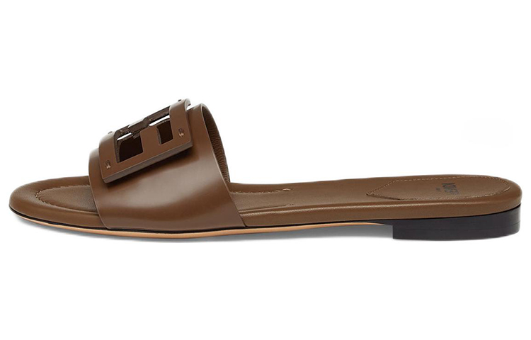 (W) Fendi Calfskin Fashion Slipper 'Brown'