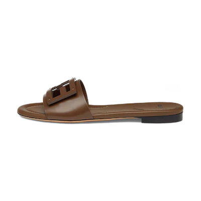 (W) Fendi Calfskin Fashion Slipper 'Brown'