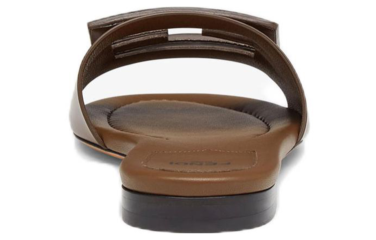 (W) Fendi Calfskin Fashion Slipper 'Brown' 圖 4