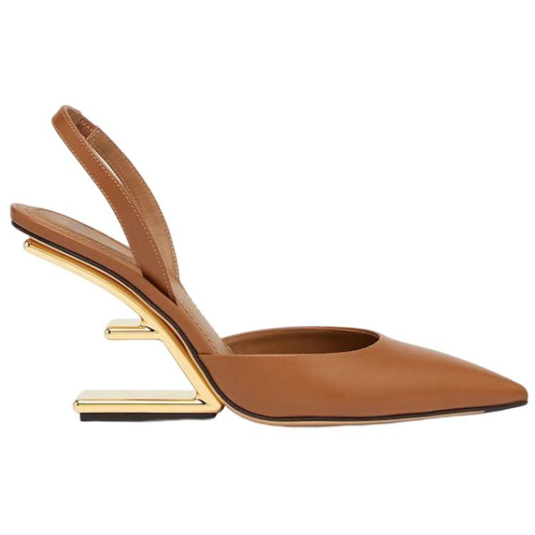 Order (W) Fendi Kalfsleer Hoge Hakken Sandalen ''Bruin'' 8J8367NA7F0QB7