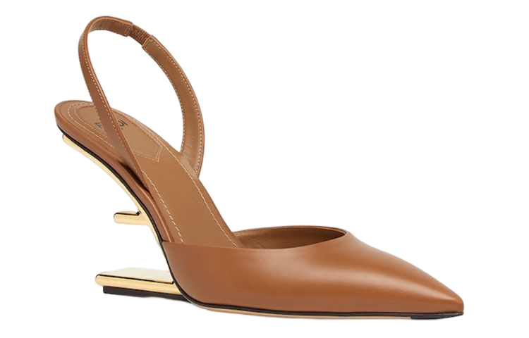 Lookbook (W) Fendi Kalfsleer Hoge Hakken Sandalen ''Bruin'' 8J8367NA7F0QB7
