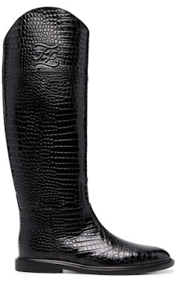 (W) Fendi Calligraph High-Top 'Kulit Hitam Corak Buaya' 8W8173AGDWF0ABB Order (W) Fendi Calligraph High-Top 'Kulit Hitam Corak Buaya' 8W8173AGDWF0ABB