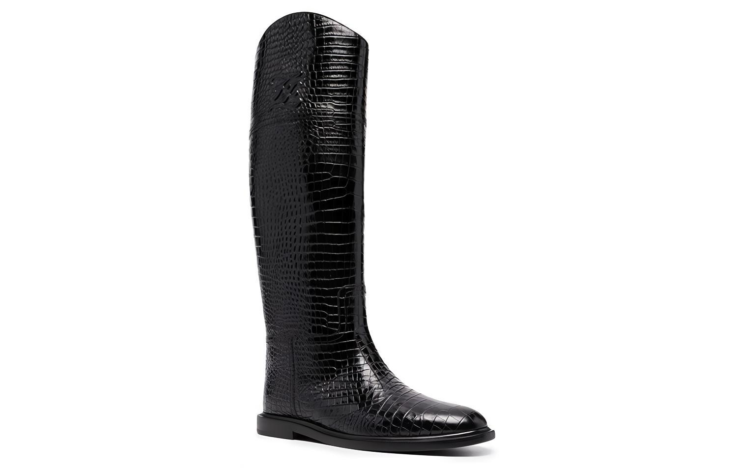 Lookbook (Women) Fendi Calligraph High-Top 'Crocodile Pattern Black Leather' 8W8173AGDWF0ABB