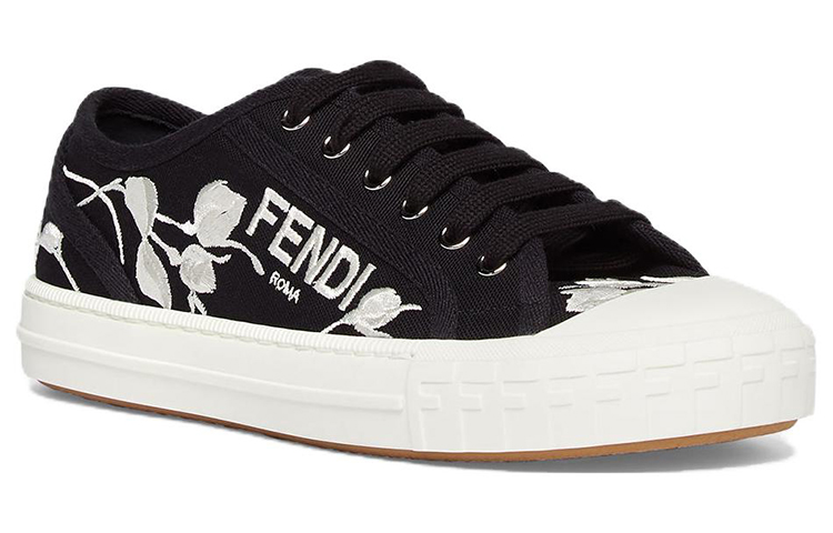 Order (W) フェンディ キャンバス 花刺繍 ブラック ローカット 8E8325AN7NF1KOF