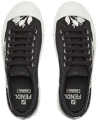 (Women) Fendi Canvas Low-Top 'Floral Embroidery Black' 8E8325AN7NF1KOF Lookbook (Women) Fendi Canvas Low-Top 'Floral Embroidery Black' 8E8325AN7NF1KOF