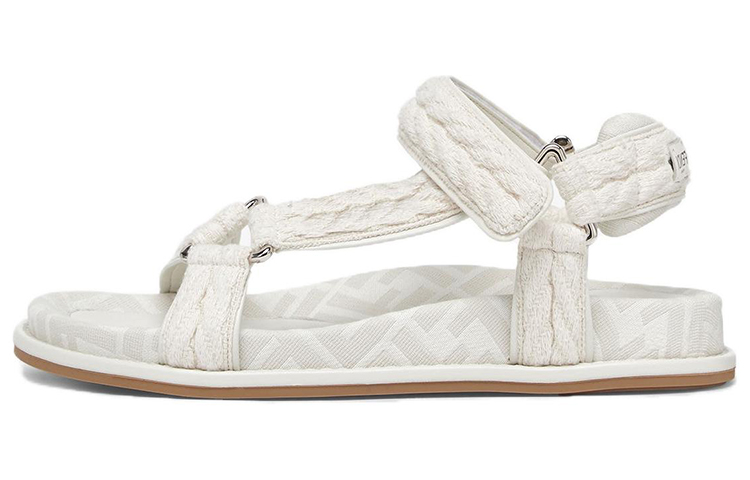 Buy (W) フェンディ キャンバス スライドサンダル 白/グレー 8X8427AO0QF1LRG