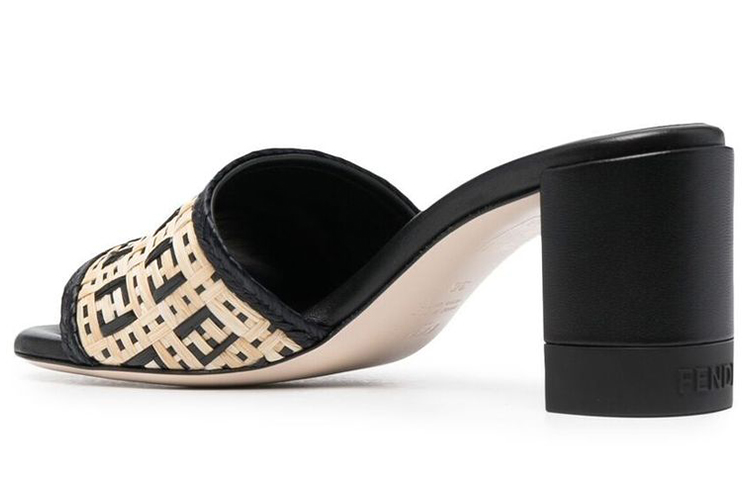 Shop (Women) Fendi Casual Chunky Heel Slide 'Black Fashion' 8R8091AEH7F1D1U