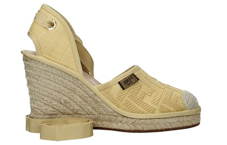 Order FENDI 時尚休閒織布涼鞋 女款 黃色