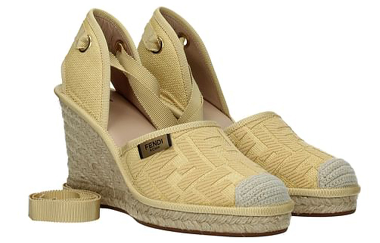 Lookbook FENDI 時尚休閒織布涼鞋 女款 黃色