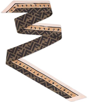 (W) FENDI Syal Sutra Logo Double F Cokelat Klasik untuk Wanita. FXT011AQD6F1N3I Buy (W) FENDI Syal Sutra Logo Double F Cokelat Klasik untuk Wanita. FXT011AQD6F1N3I