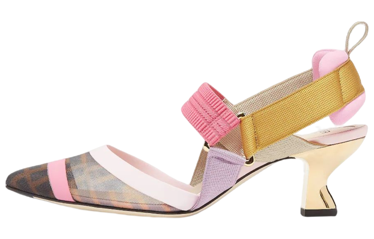 (Women) Fendi Colibrì 'Brown Mesh Mid-Heel Mules' 8J6716AJZ3F1HG5