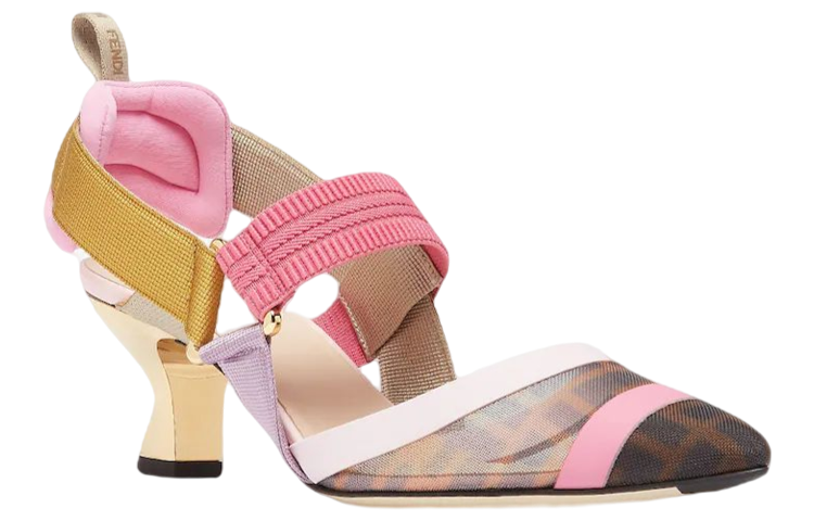 (W) Fendi Colibrì 'Brown Mesh Mid-Heel Mules' 圖 2