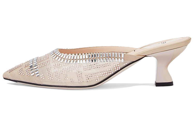 (Women) Fendi Colibrì 'Mesh Nude High Heel Slippers' 8R7039A8U8F18RJ