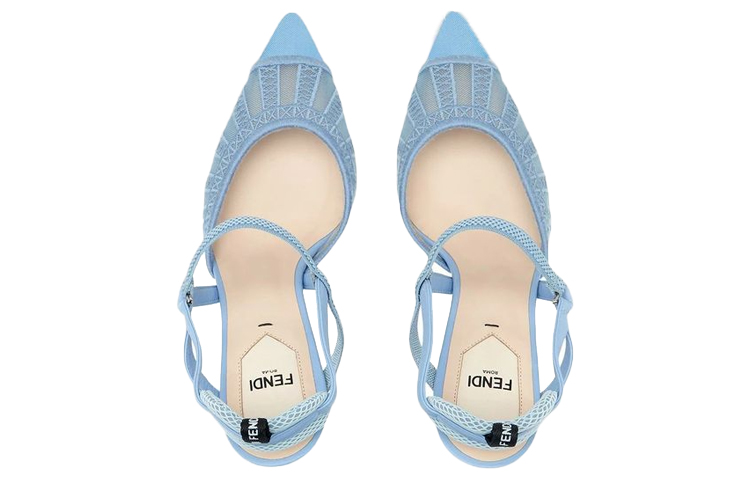 Shop (W) Fendi Colibrì Slingback Heels 'Jala Biru Muda' 8J8103AEH4F1D1S