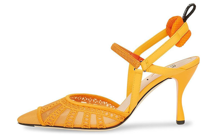 (Women) Fendi Colibrì Slingback Heels 'Yellow Mesh' 8J8103AEH4F1D1R