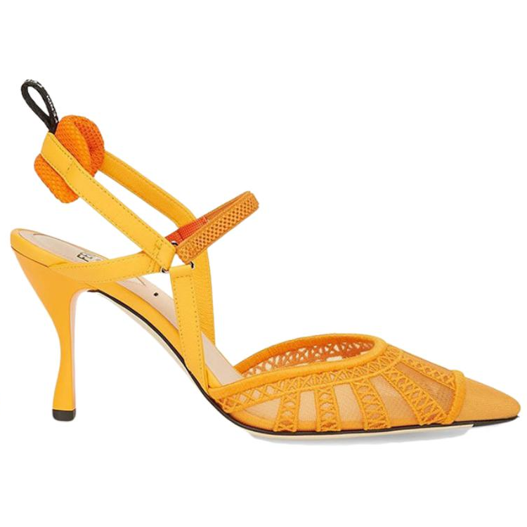 Order (Women) Fendi Colibrì Slingback Heels 'Yellow Mesh' 8J8103AEH4F1D1R