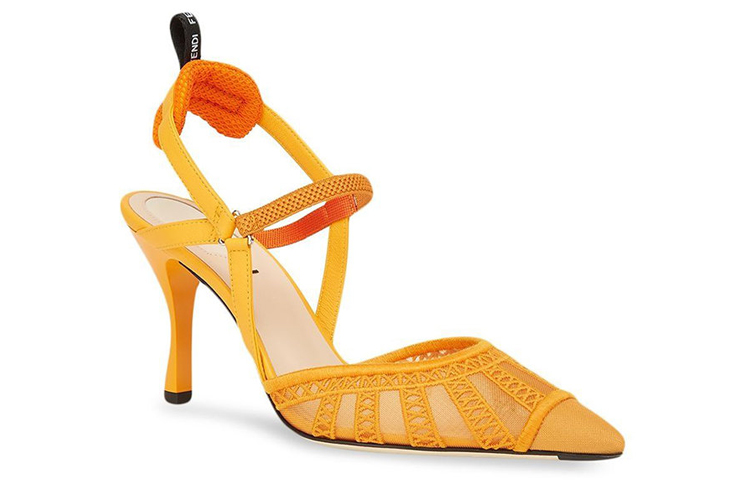 Lookbook (Women) Fendi Colibrì Slingback Heels 'Yellow Mesh' 8J8103AEH4F1D1R
