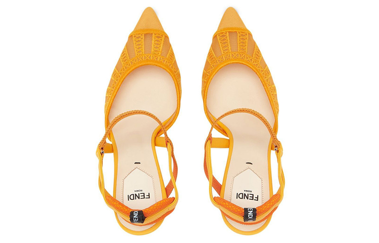 Shop (Women) Fendi Colibrì Slingback Heels 'Yellow Mesh' 8J8103AEH4F1D1R
