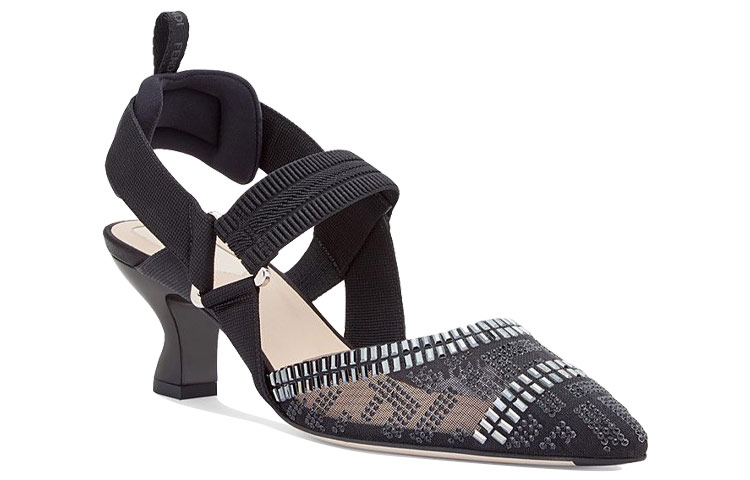 Lookbook (W) Fendi Colibrì Slingback High Heel ''Schwarzes Mesh'' 8J6969A8UFF18RU
