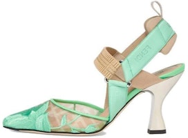 (Women) Fendi Colibri 8.5cm Heels 'Green Slingback' 8J8143AN7HF1KNX (Women) Fendi Colibri 8.5cm Heels 'Green Slingback' 8J8143AN7HF1KNX