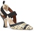 Lookbook (W) Fendi Colibri 'Beige Black Slingback' Kasut Tumit Belakang Tali 8J8097AEH9F1D1U