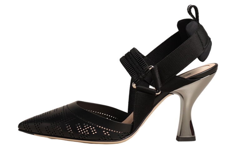 (Women) Fendi Colibri 'Black Slingback Heels' 8J7007ABOFF0ABB