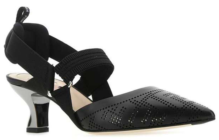 Lookbook FENDI Colibri 簡約休閒露跟高筒鞋 女款 黑色