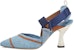 (W) Fendi Colibri 'Slingback Biru Bersulam' Tumit Tinggi 8.5cm 8J8143AO0EF1KOO