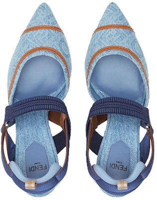 (W) Fendi Colibri 'Slingback Biru Bersulam' Tumit Tinggi 8.5cm 8J8143AO0EF1KOO Lookbook (W) Fendi Colibri 'Slingback Biru Bersulam' Tumit Tinggi 8.5cm 8J8143AO0EF1KOO