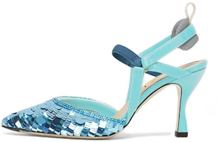 (Women) Fendi Colibri 'Blue Pointed Slingback' Stiletto Heels 8.5cm 8J8363ALIWF1JFK (Women) Fendi Colibri 'Blue Pointed Slingback' Stiletto Heels 8.5cm 8J8363ALIWF1JFK