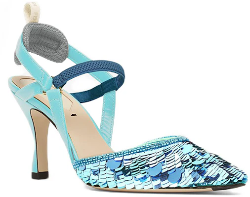 (W) Fendi Colibri ''Blu Slingback a Punta'' Tacchi Stiletto 8.5cm 8J8363ALIWF1JFK Lookbook (W) Fendi Colibri ''Blu Slingback a Punta'' Tacchi Stiletto 8.5cm 8J8363ALIWF1JFK