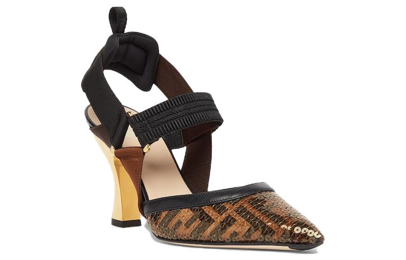 Order (W) Fendi Colibri 'Tumit Runcing Coklat Stiletto' 8J8459-AOME-F1MEG