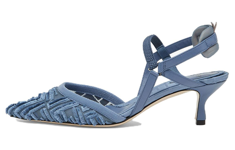 (W) Fendi Colibri 'Embroidered Fringe FF' High Heels 'Blue'