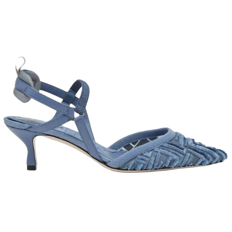 (W) Fendi Colibri 'Embroidered Fringe FF' High Heels 'Blue' 圖 2
