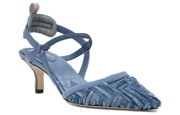 (W) Fendi Colibri 'Embroidered Fringe FF' High Heels 'Blue' 圖 3