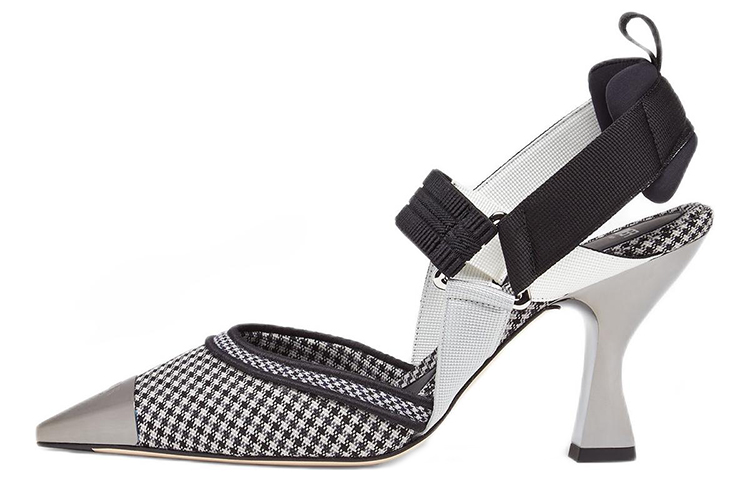 (Women) Fendi Colibri 'Houndstooth Slingback Mules' 8J8351AKY1F1IE8