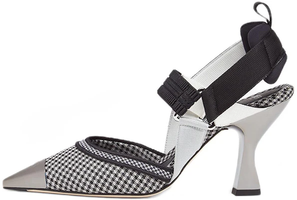 FENDI芬迪 Colibri 千鳥格面料露跟 時尚涼拖8.5cm 女款 黑白色 Buy FENDI芬迪 Colibri 千鳥格面料露跟 時尚涼拖8.5cm 女款 黑白色