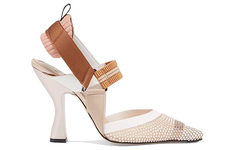 Order (W) Fendi Colibri ''Mesh Beige Slingback Heels'' Damen High Heels Beige. 8J6967A8CBF16ZS