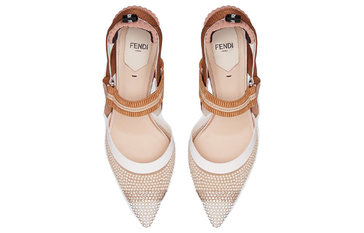 Purchase (W) Fendi Colibri ''Mesh Beige Slingback Heels'' Damen High Heels Beige. 8J6967A8CBF16ZS