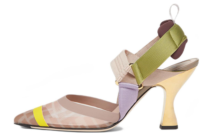 (Women) Fendi Colibri 'Powder Green Mesh Slingback Heels' 8J6851AJZ3F1JFL