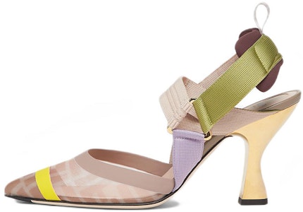 (W) 芬迪Colibri '粉绿色网面露跟高跟鞋' 8J6851AJZ3F1JFL Buy (W) 芬迪Colibri '粉绿色网面露跟高跟鞋' 8J6851AJZ3F1JFL